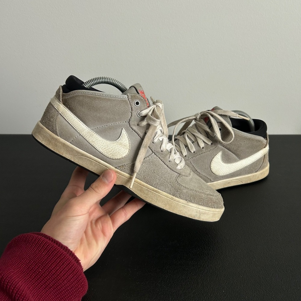 Nike SB Mid Sneakers Mens Size 9 Gray Suede Skateboarding Shoes 510974-011